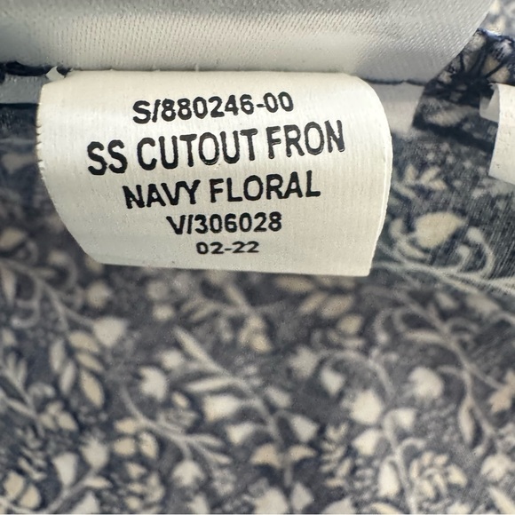 NWT Old Navy Navy Floral Cut-Out Babydoll Swing Dress XXL 100% Cotton - Picture 6 of 7